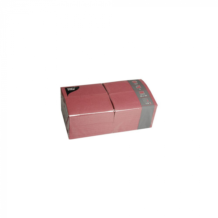 Servietten, 3-lagig, 33 x 33 cm, ⅛ Falz, bordeaux